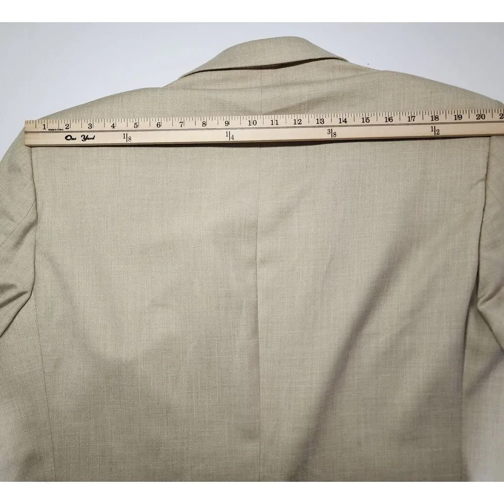Alan Flusser Mens‎ Size 48L Beige/Tan Polyester/Viscose Blazer